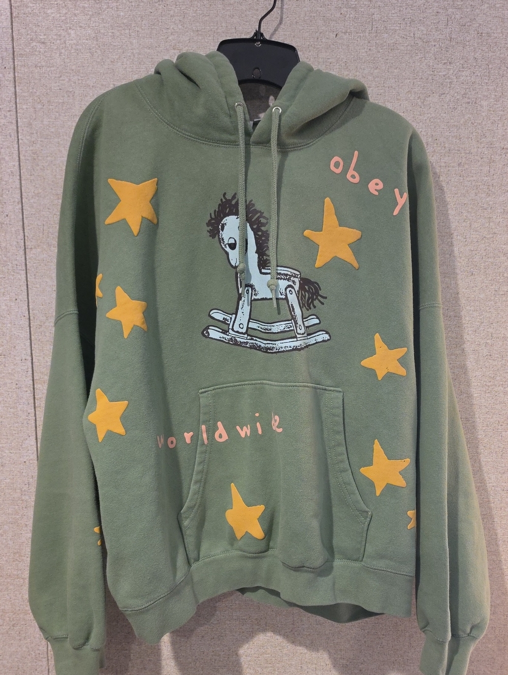 Obey Olive Green Rocking Horse Star Hoodie